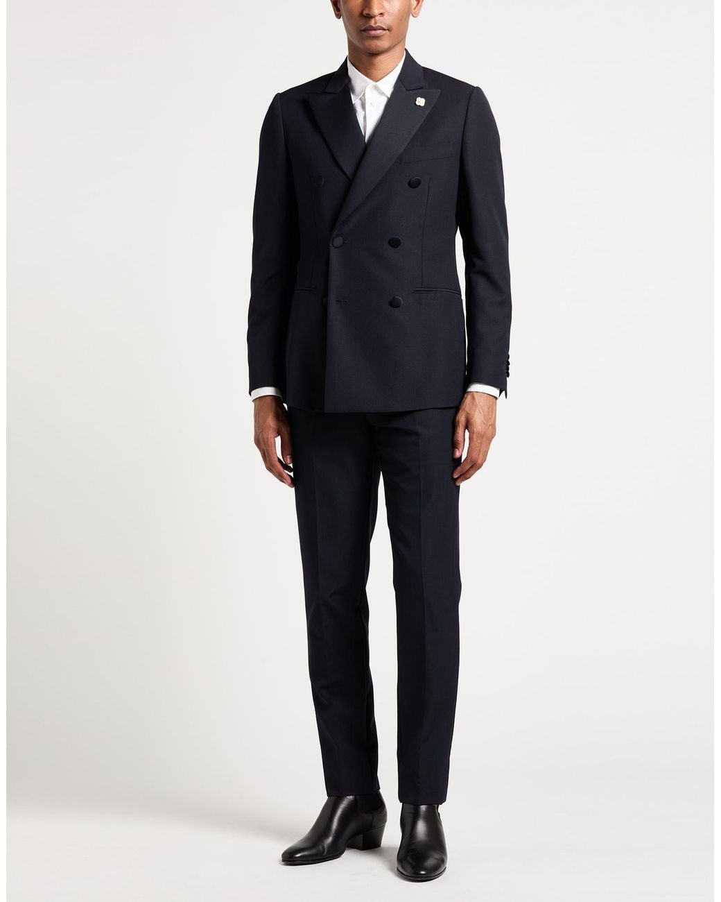 Lardini Blue Midnight Suit Wool, Mohair Wool, Polyamide, Elastane for men