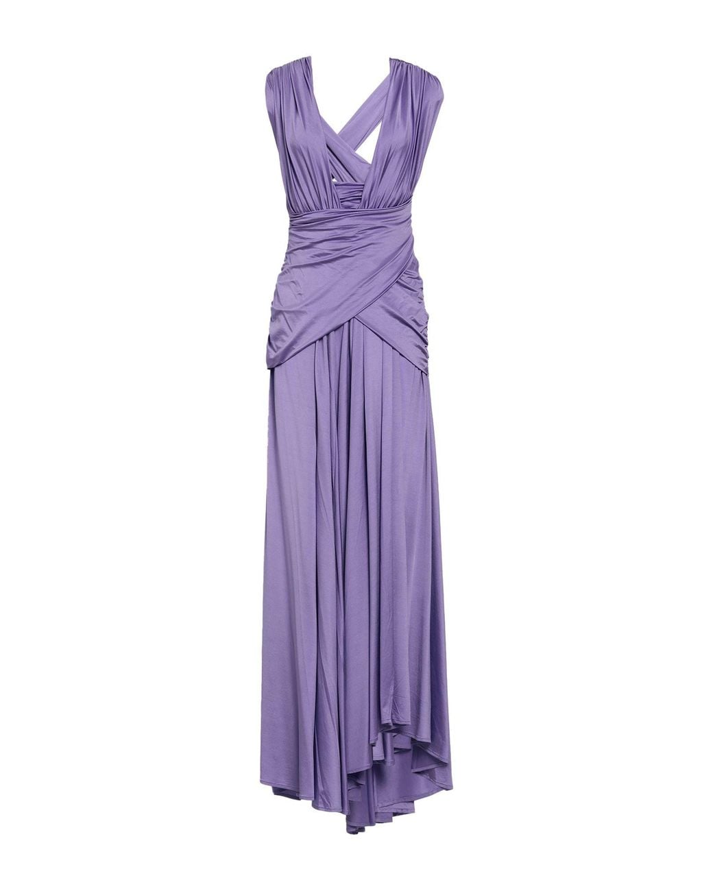 Pinko Purple Maxi Dress Acetate, Elastane
