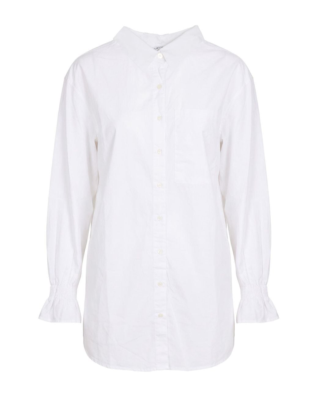 Caliban White Midi Dress Cotton, Elastane