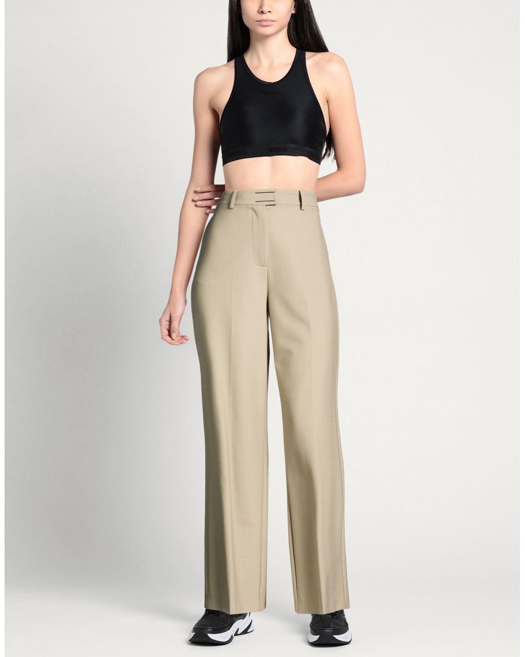 Patrizia Pepe Natural Pants Polyester, Virgin Wool, Elastane