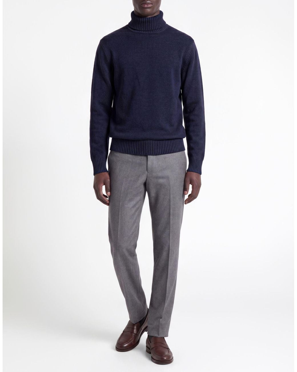 Officine Generale Blue Turtleneck for men