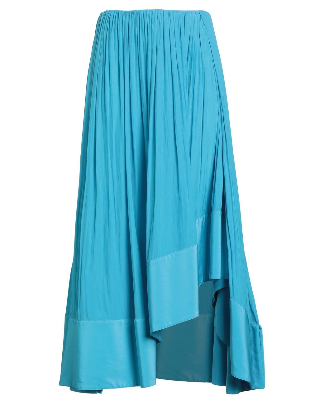 Lanvin Blue Maxi Skirt Polyester, Rayon
