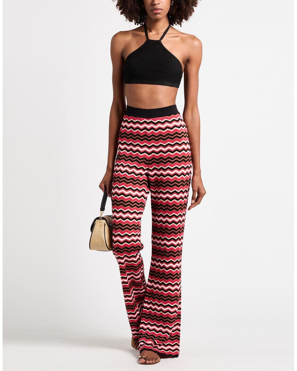 Missoni Red Fuchsia Pants Cotton, Viscose