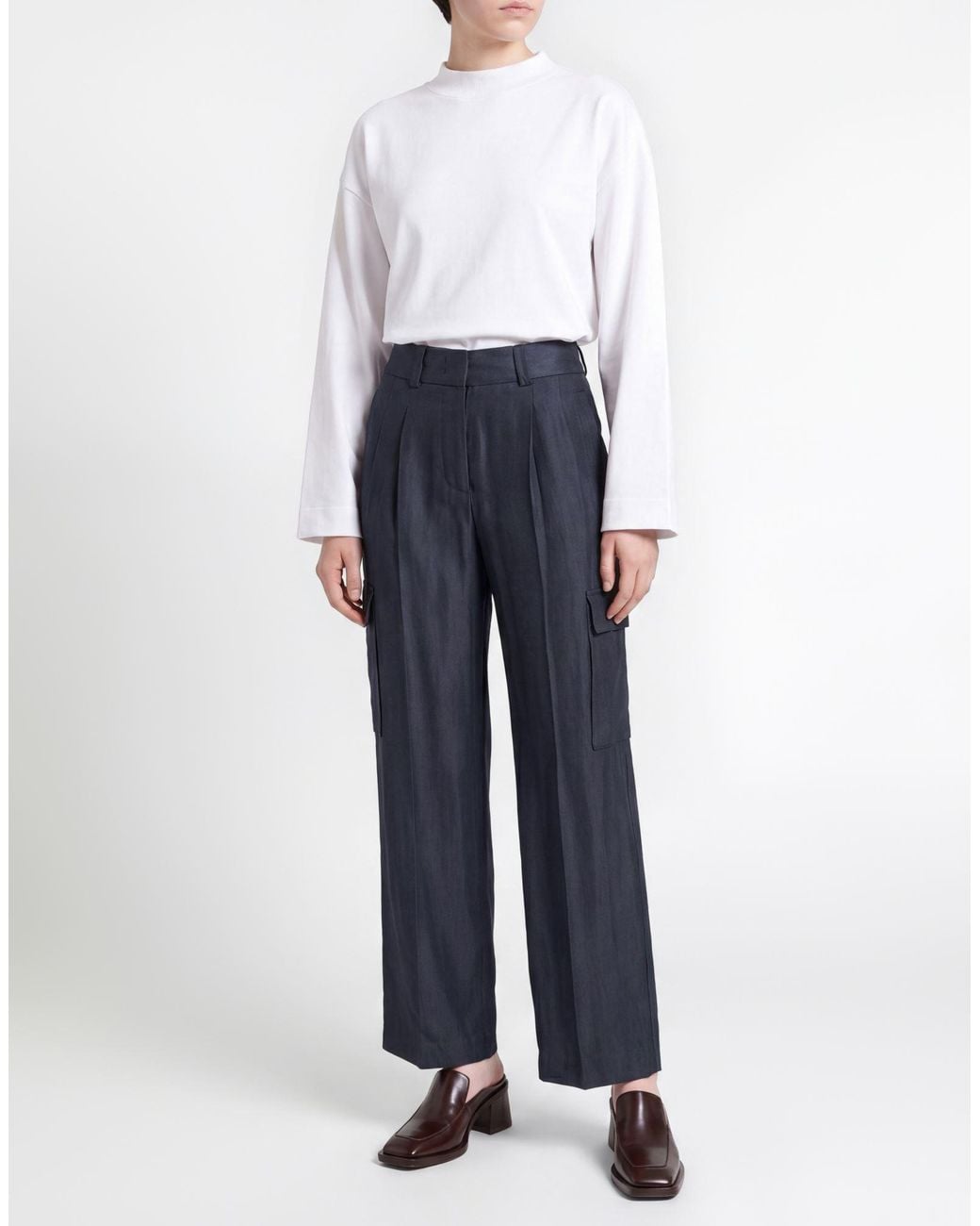 Peserico Blue Midnight Pants Viscose, Linen