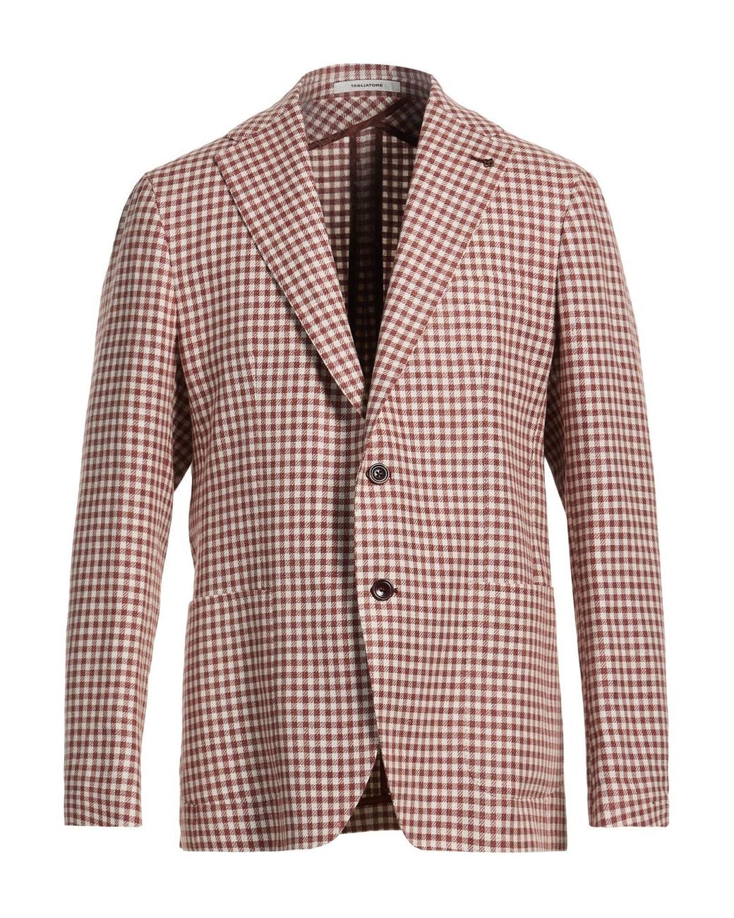 Tagliatore Brown Blazer Linen, Cotton for men