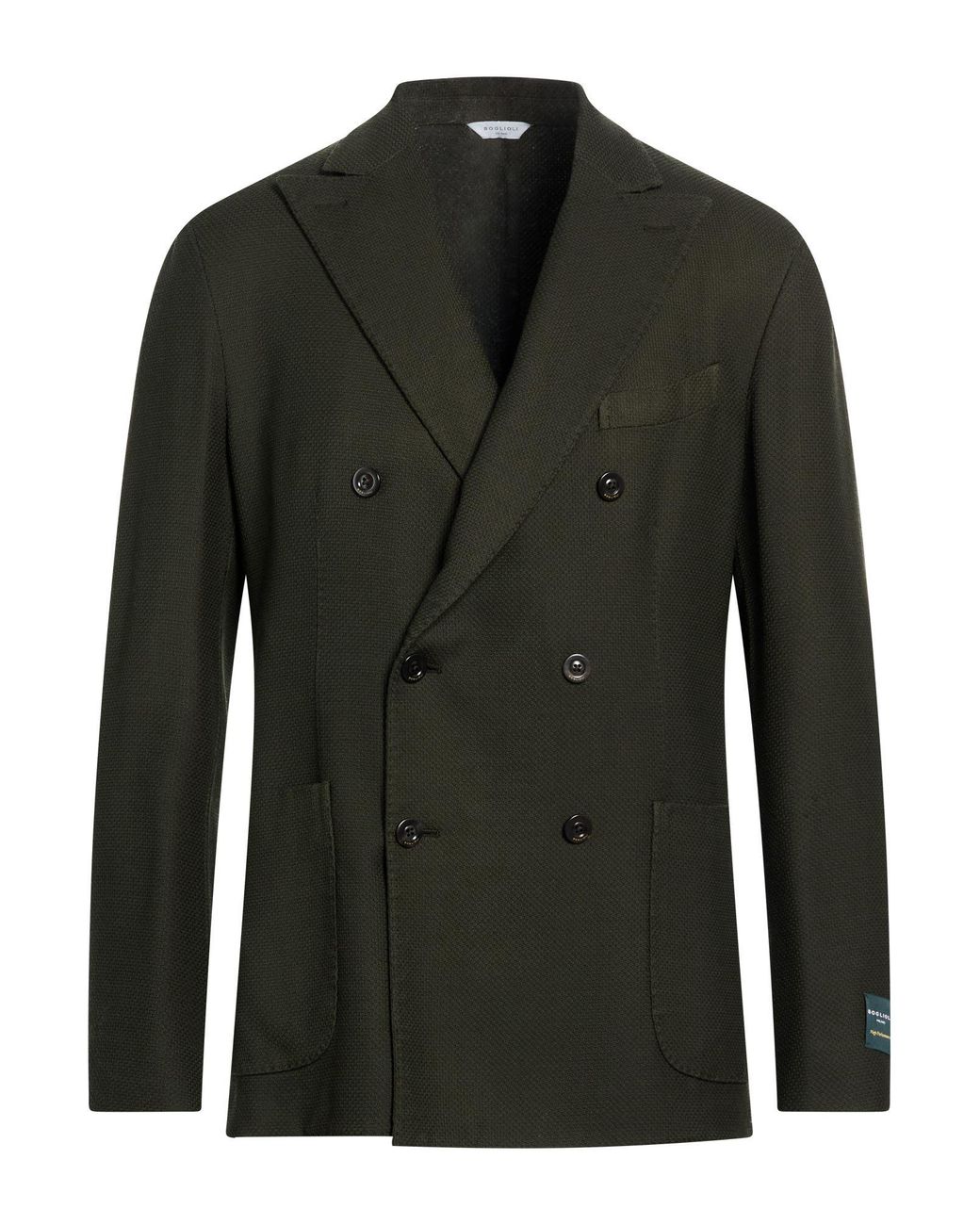 Boglioli Green Dark Blazer Virgin Wool for men