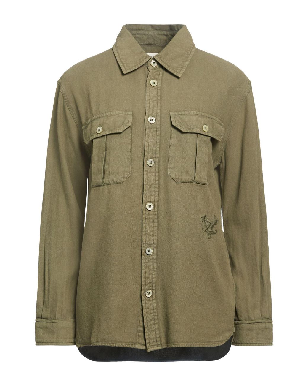 Zadig & Voltaire Green Military Denim Shirt Cotton
