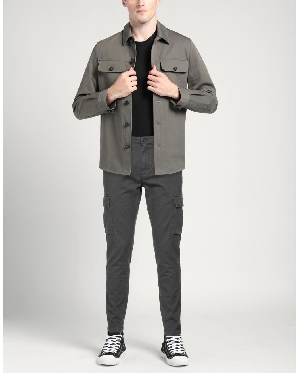 Lyle & Scott Gray Pants Cotton, Elastane for men