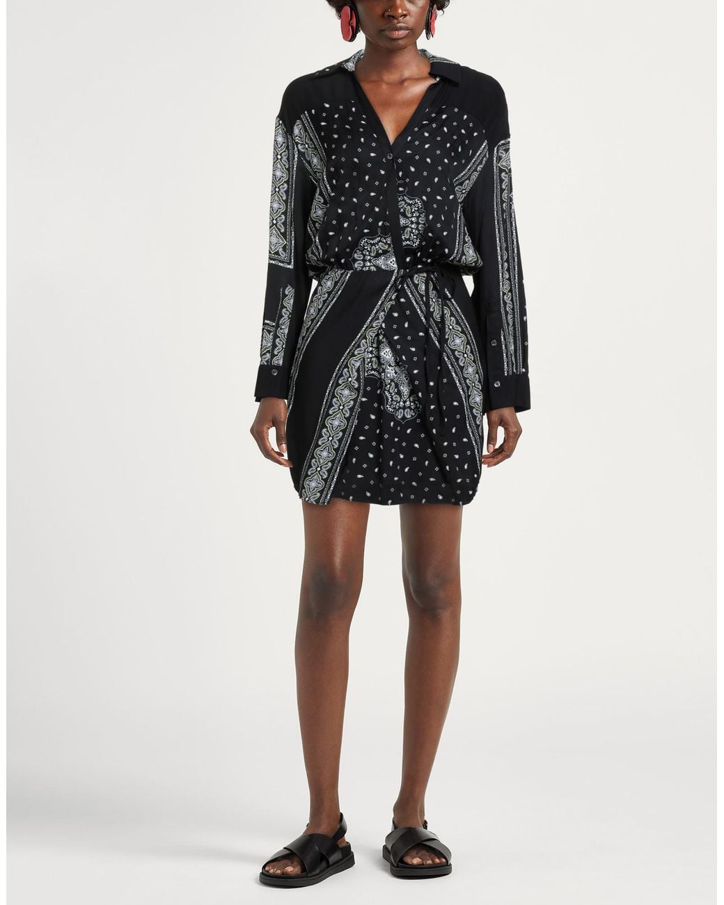 Pinko Black Mini Dress Viscose