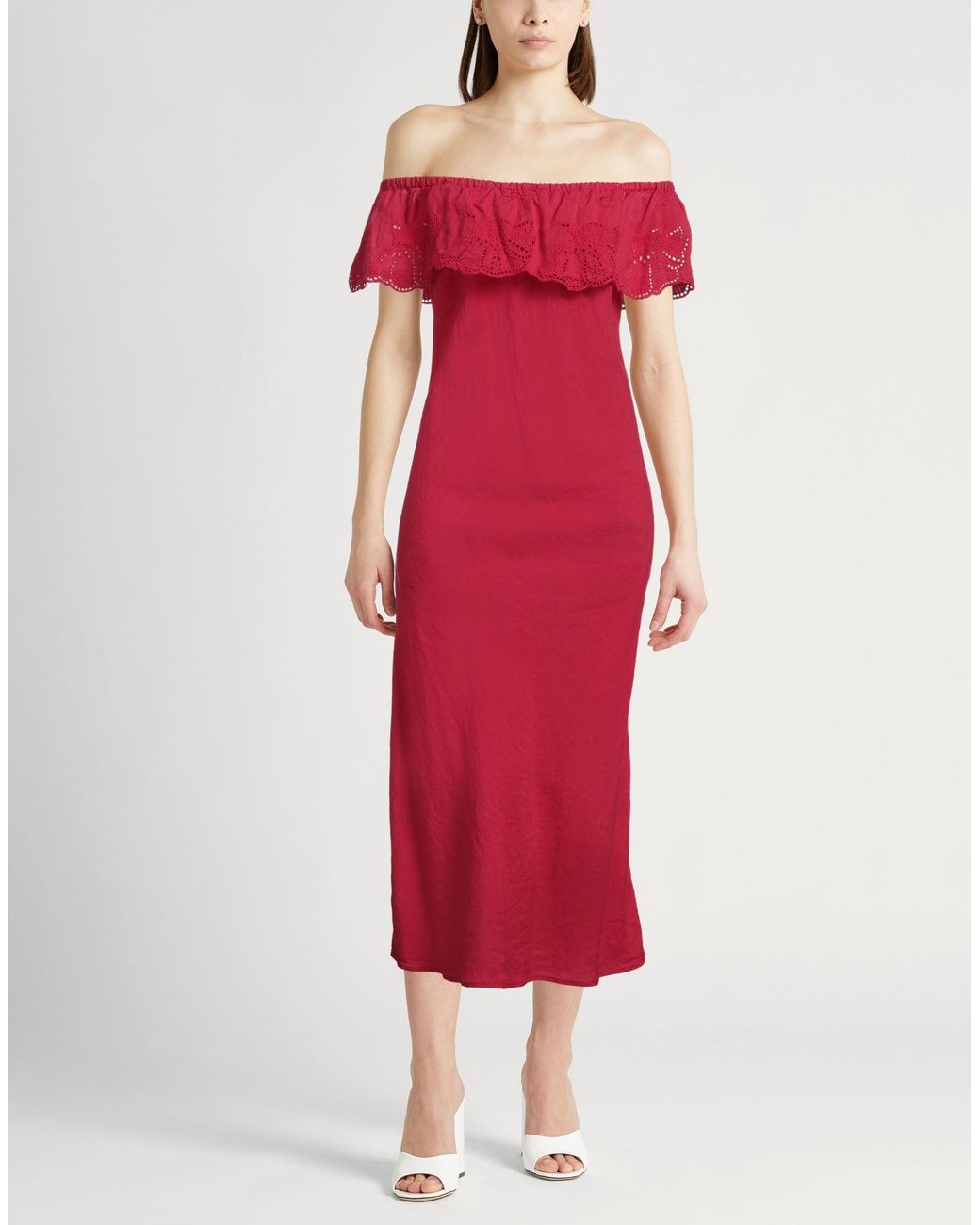 120% Lino Red Midi Dress