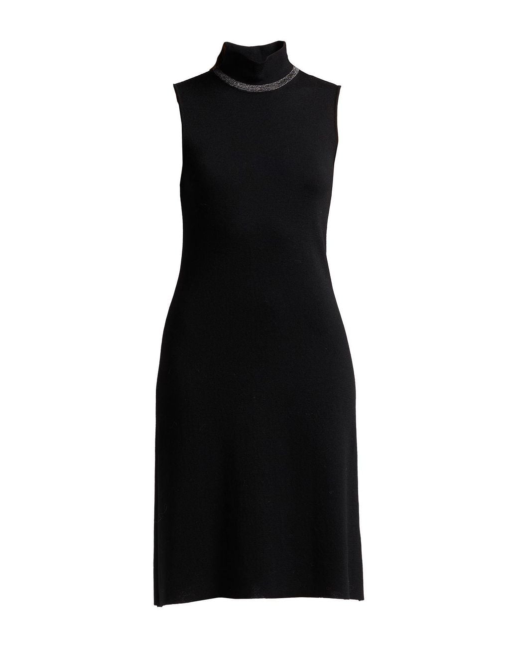 Purotatto Black Midi Dress Merino Wool