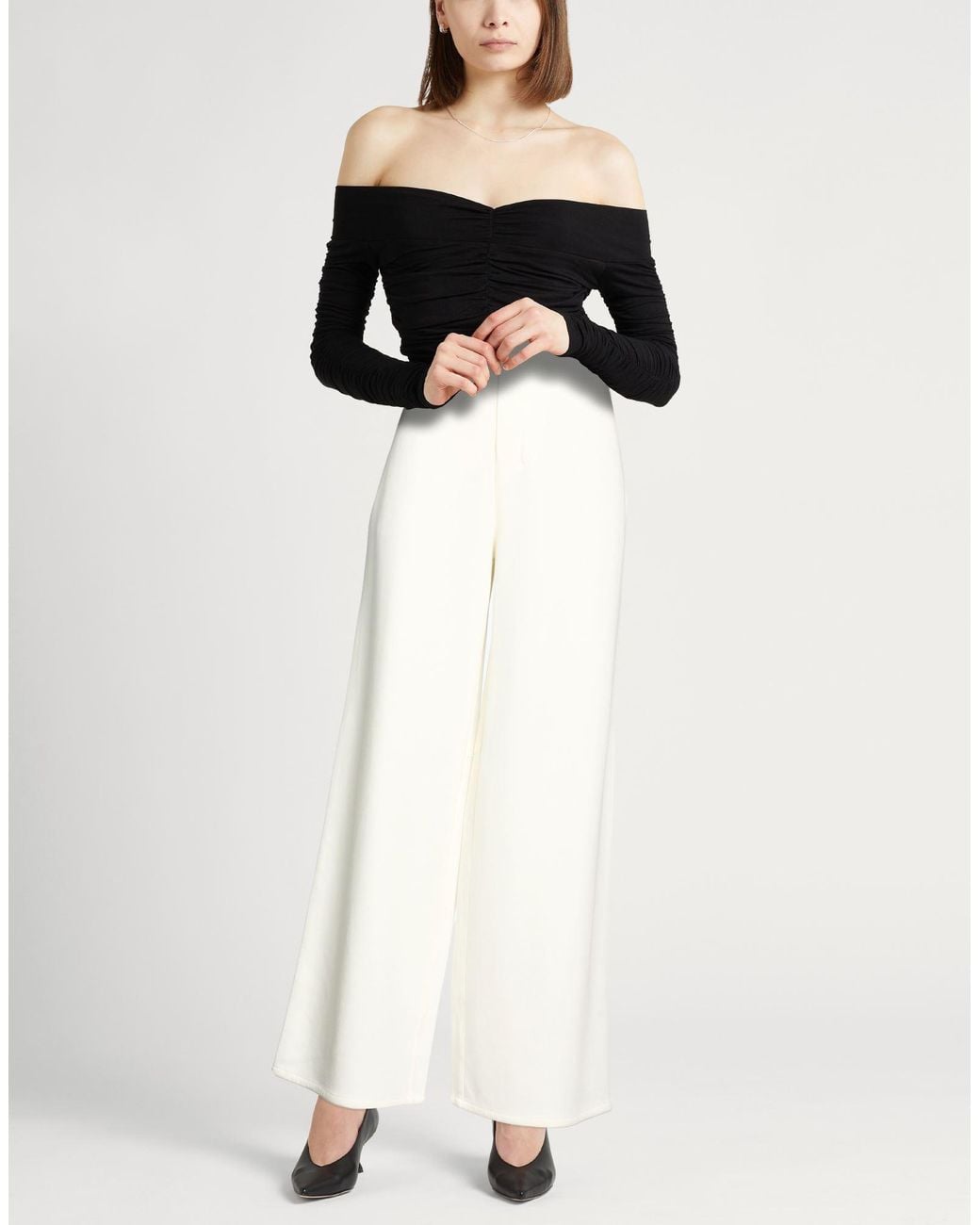 Max Mara White Pants Cotton, Polyester