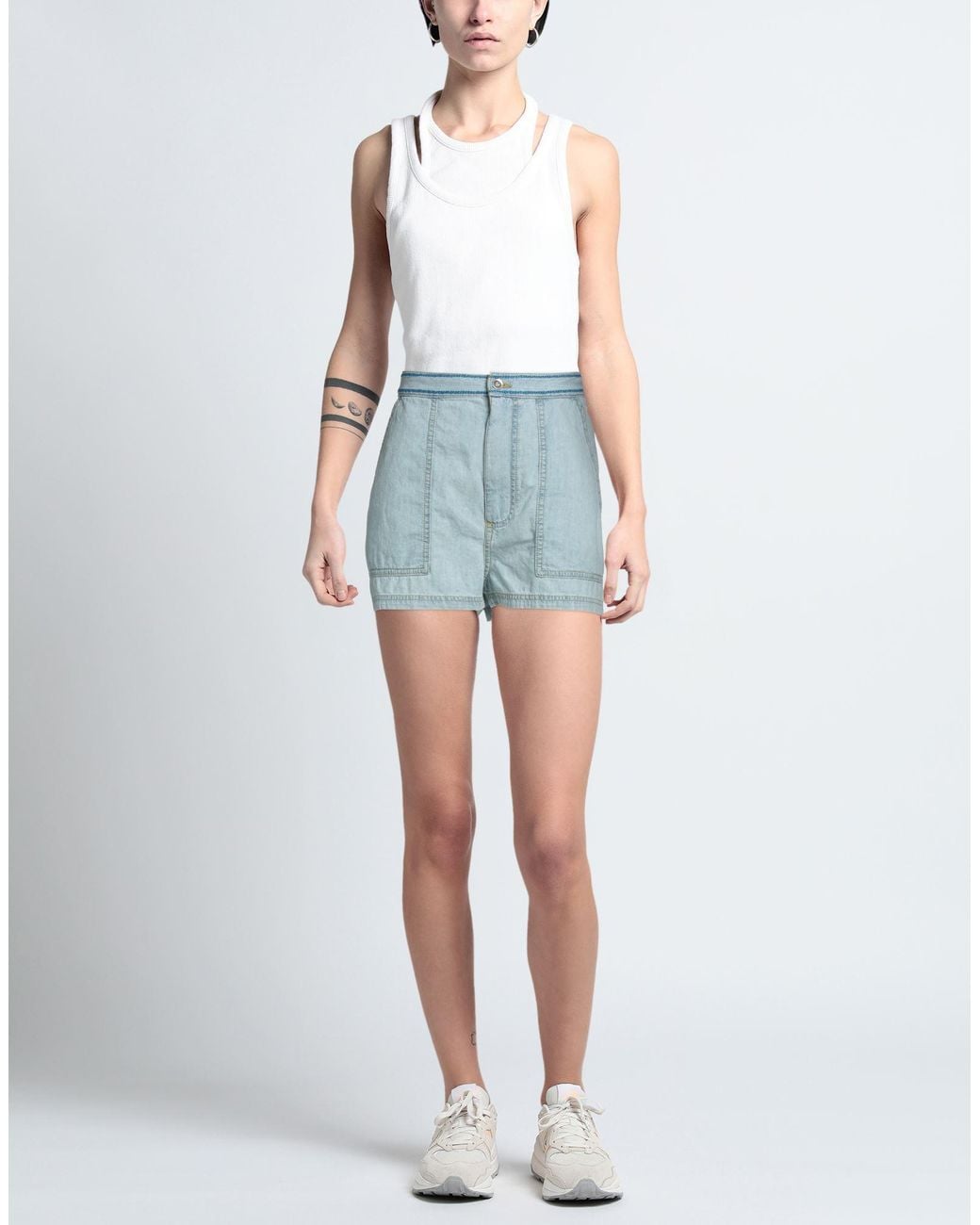Marni Blue Light-Colored Denim Shorts