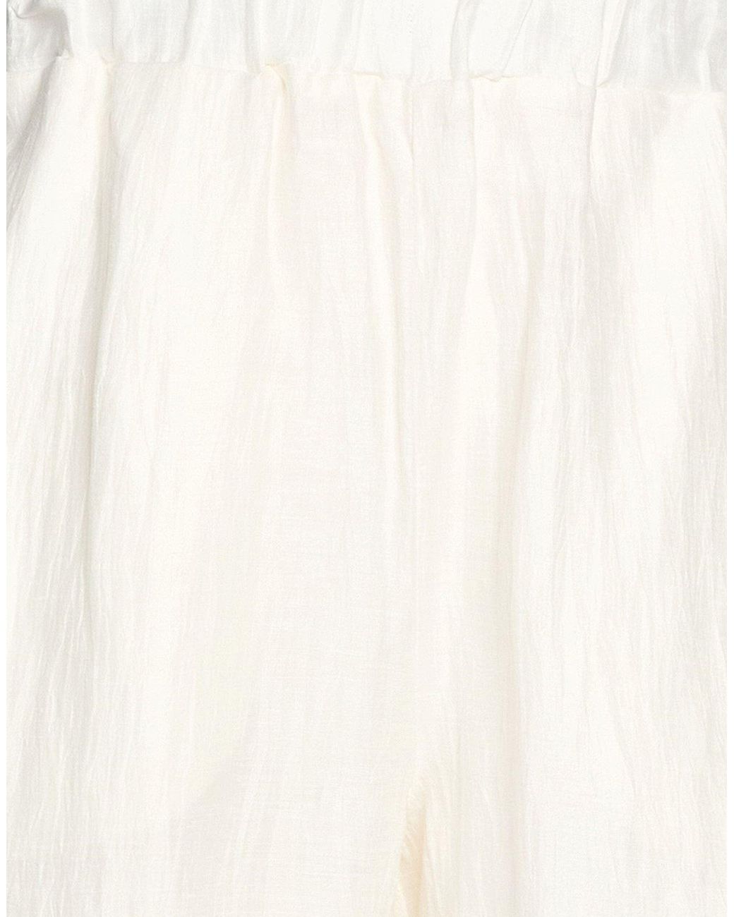 Alpha Studio White Pants Linen, Nylon