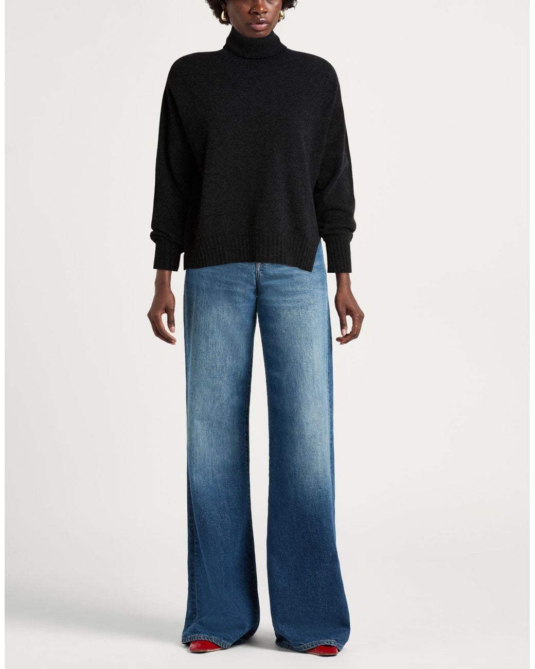 Paltò Black Turtleneck Cashmere