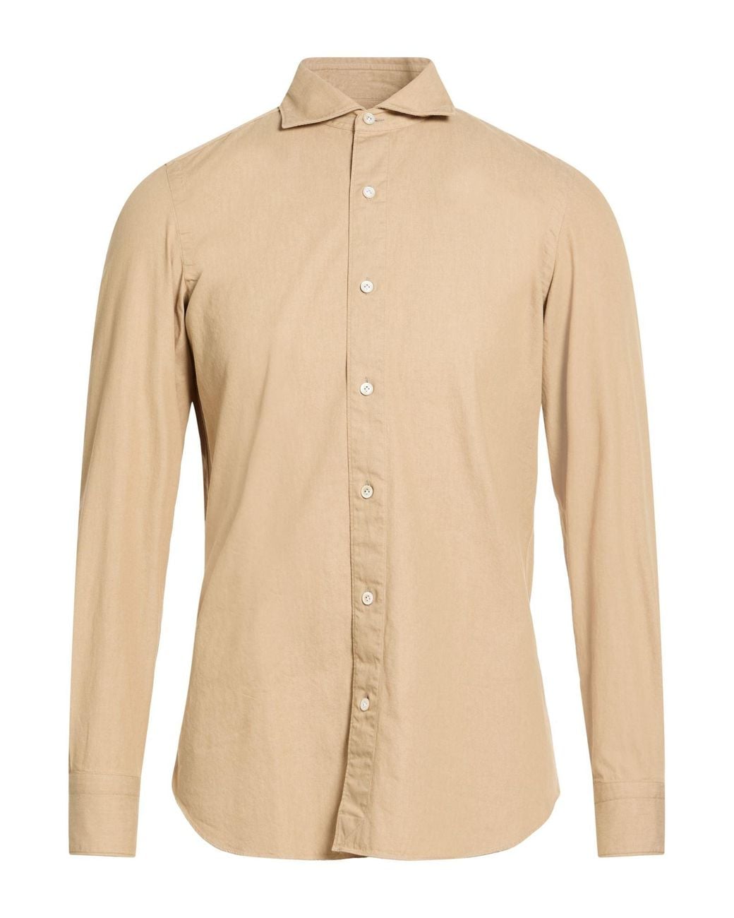 Finamore 1925 Natural Sand Shirt Cotton for men