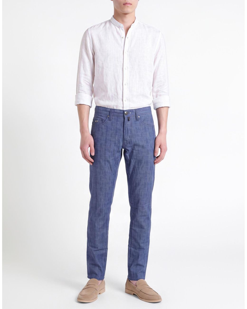 Tramarossa Blue Pants Cotton, Elastane for men