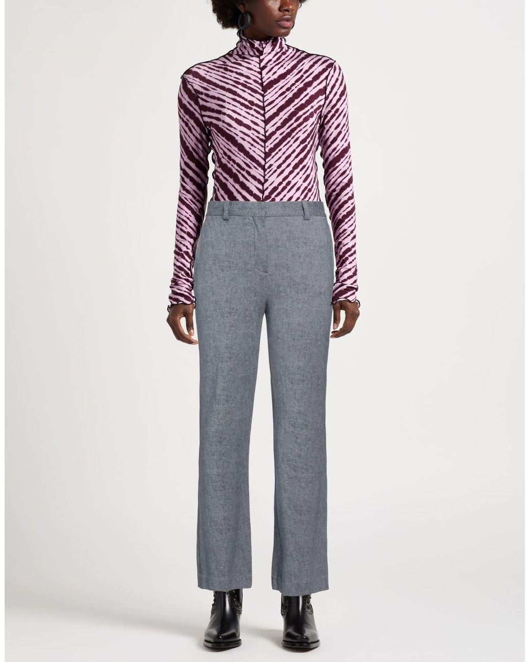 Circolo 1901 Gray Cotton-Elastane Flared Pants