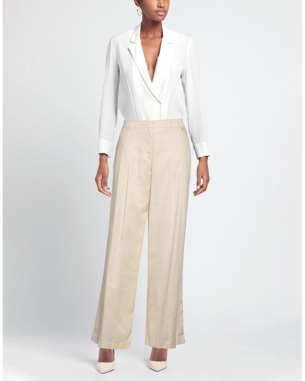 Twinset Natural Pants Lyocell