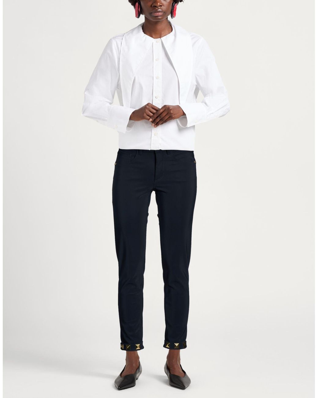 Angelo Marani Blue Pants Polyamide, Elastane