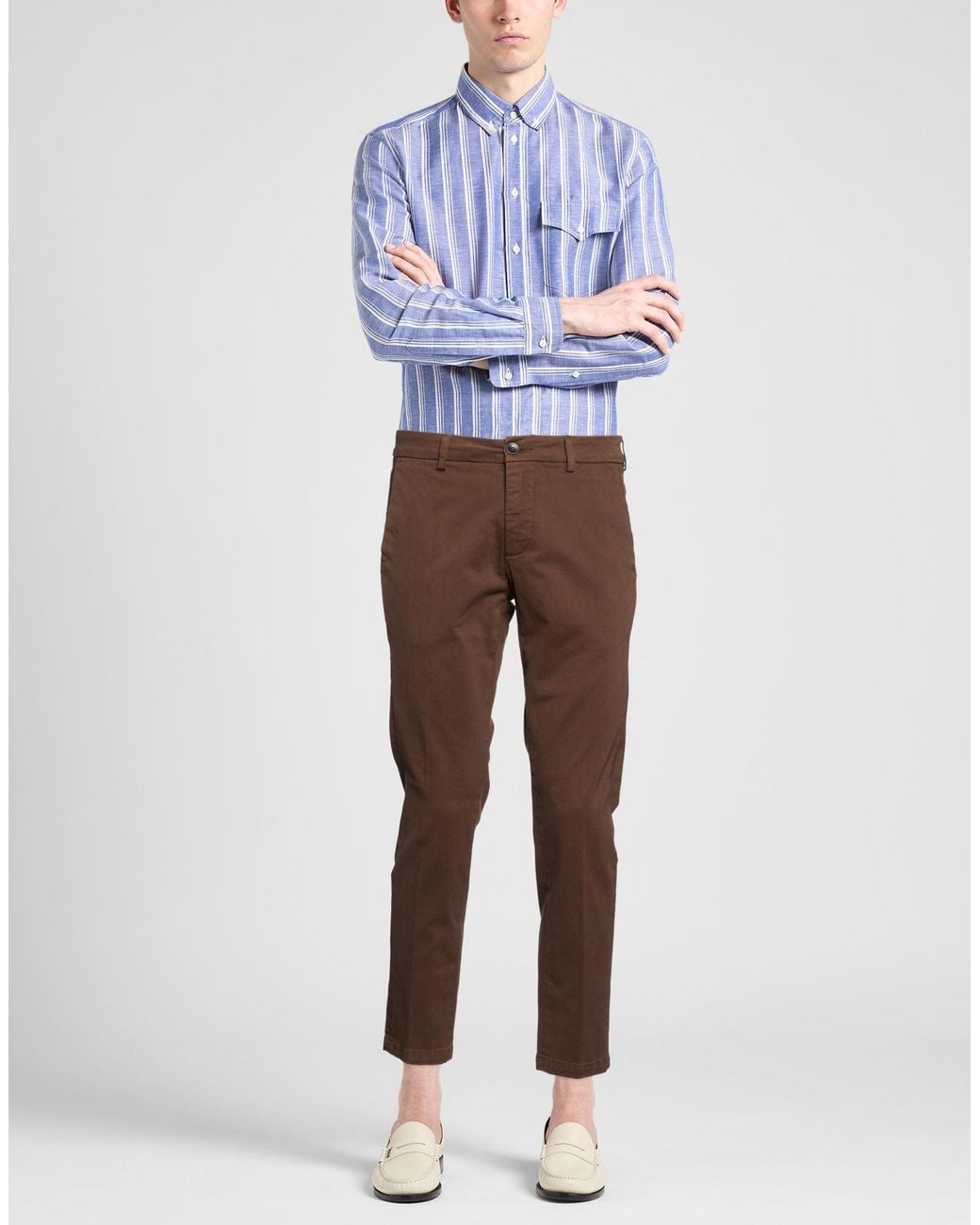 BE ABLE Brown Pants Cotton, Elastane for men
