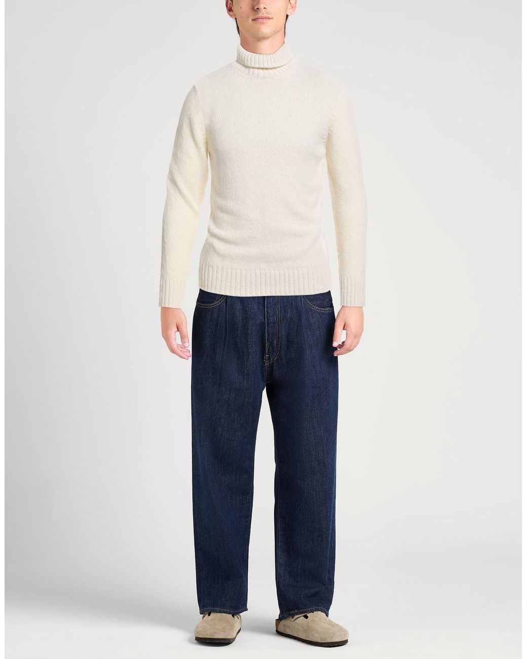 Eleventy White Ivory Turtleneck Wool for men