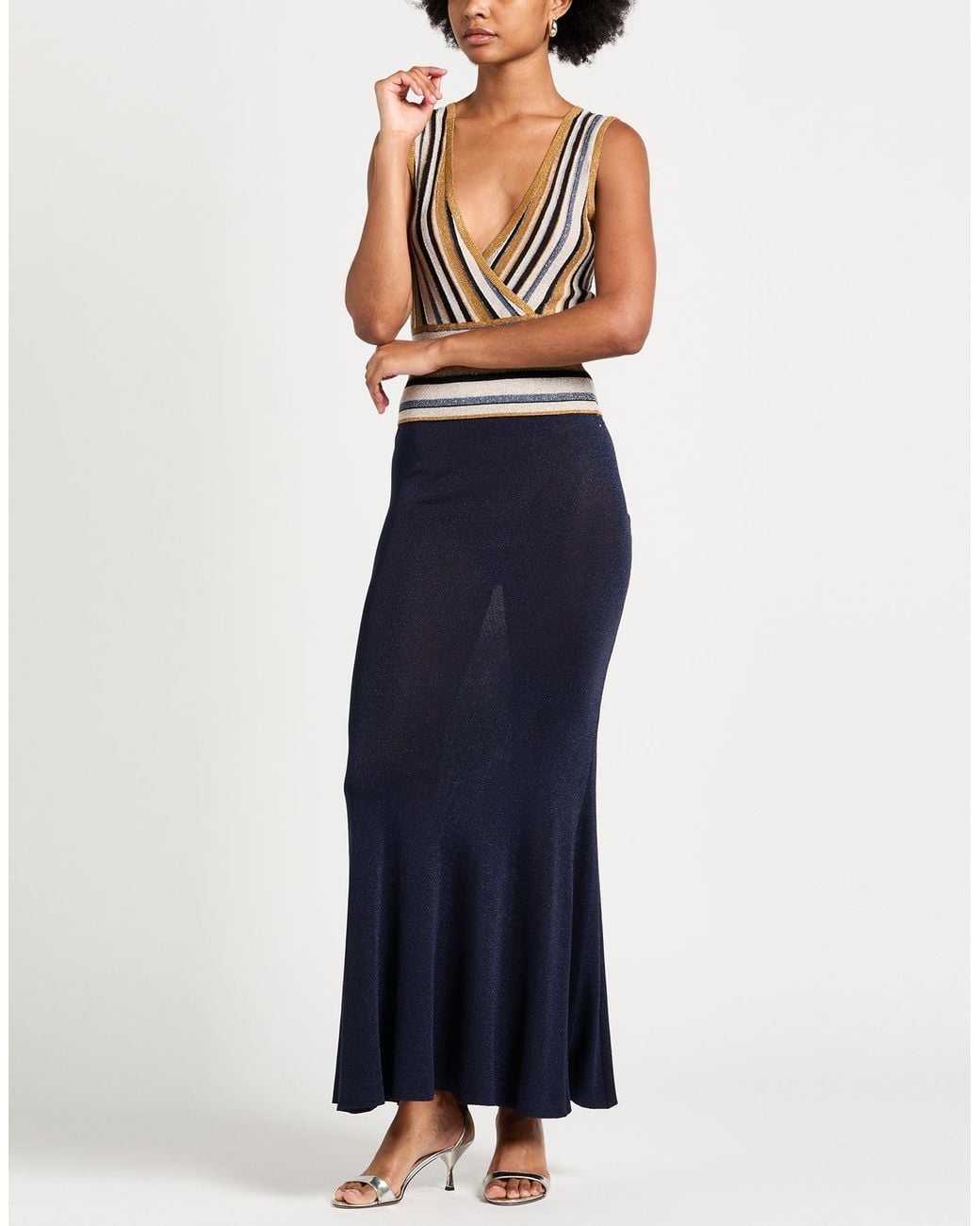 Self-Portrait Blue Maxi Skirt