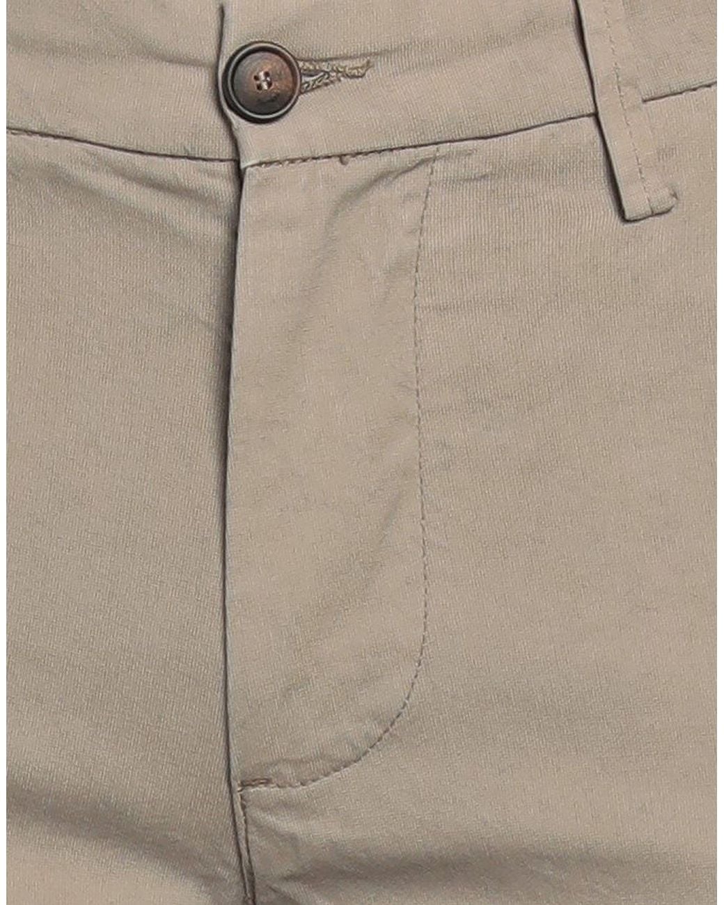 RE_HASH Gray Khaki Pants Cotton, Polyester, Elastane for men