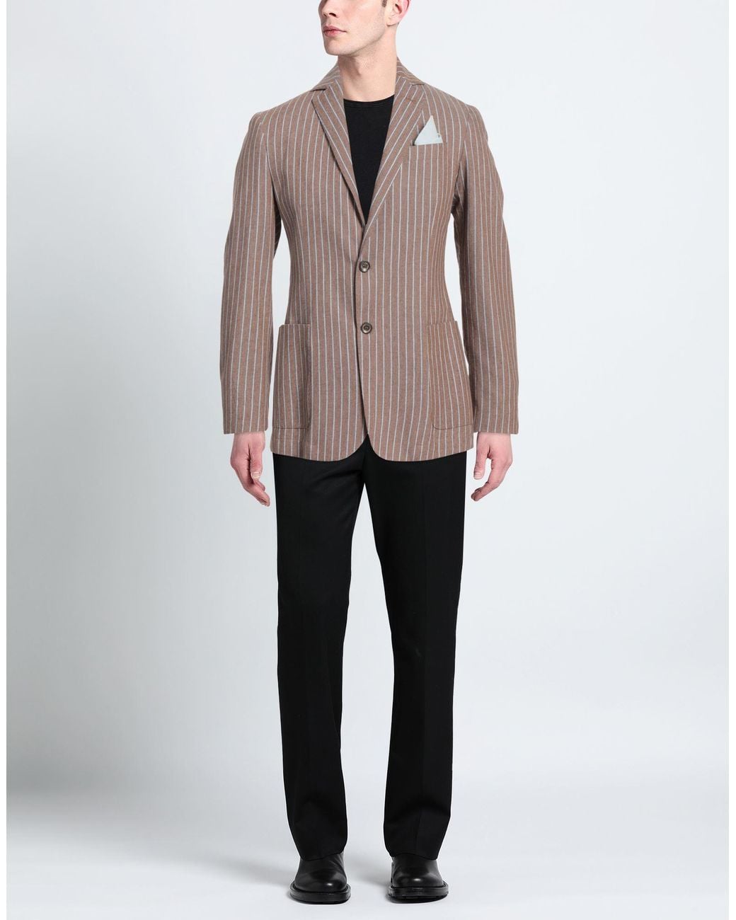 OVER/D Brown Blazer Cotton, Polyester, Linen for men