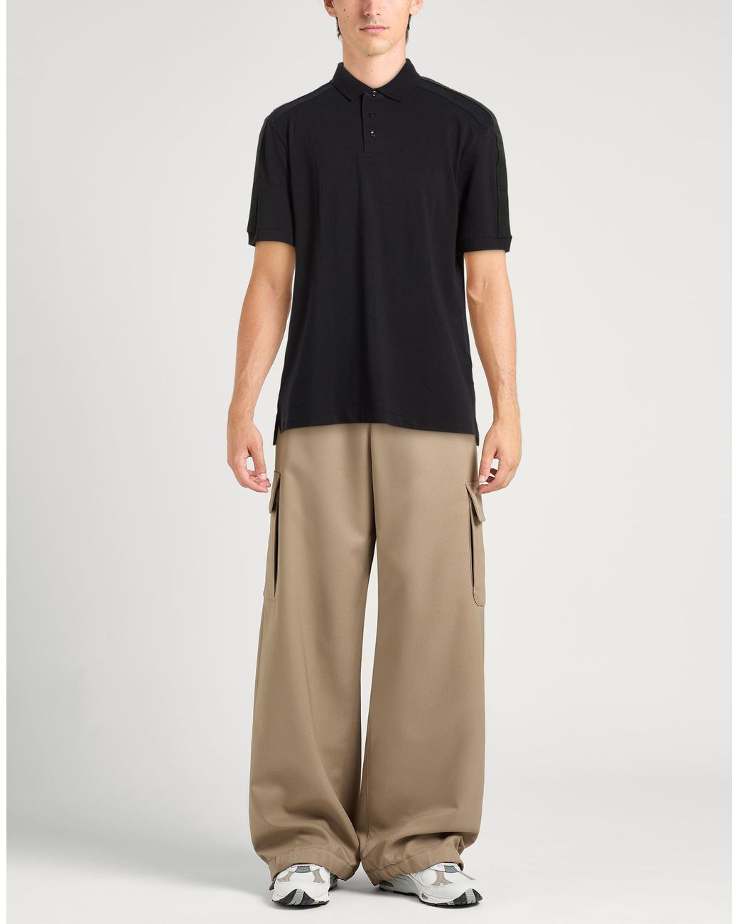 ARMANI EXCHANGE Black Polo Shirt Polyamide, Polyester, Elastane for men
