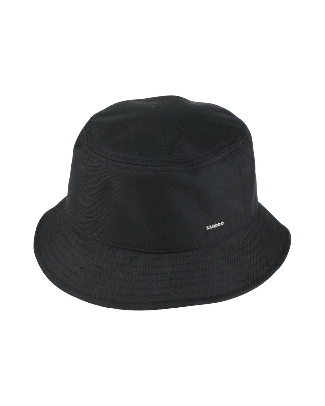 Sandro Black Hat Polyester, Wool for men