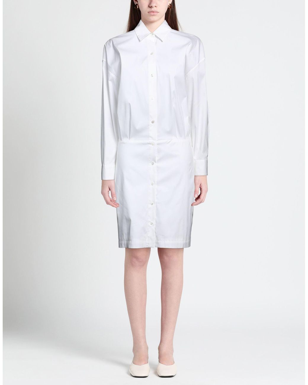 Robe midi Theory en coloris White