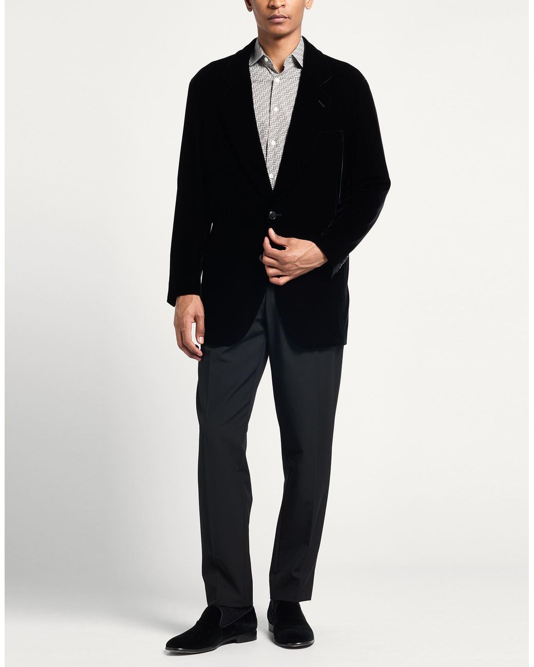 Giorgio Armani Black Blazer Viscose, Cupro, Elastane for men