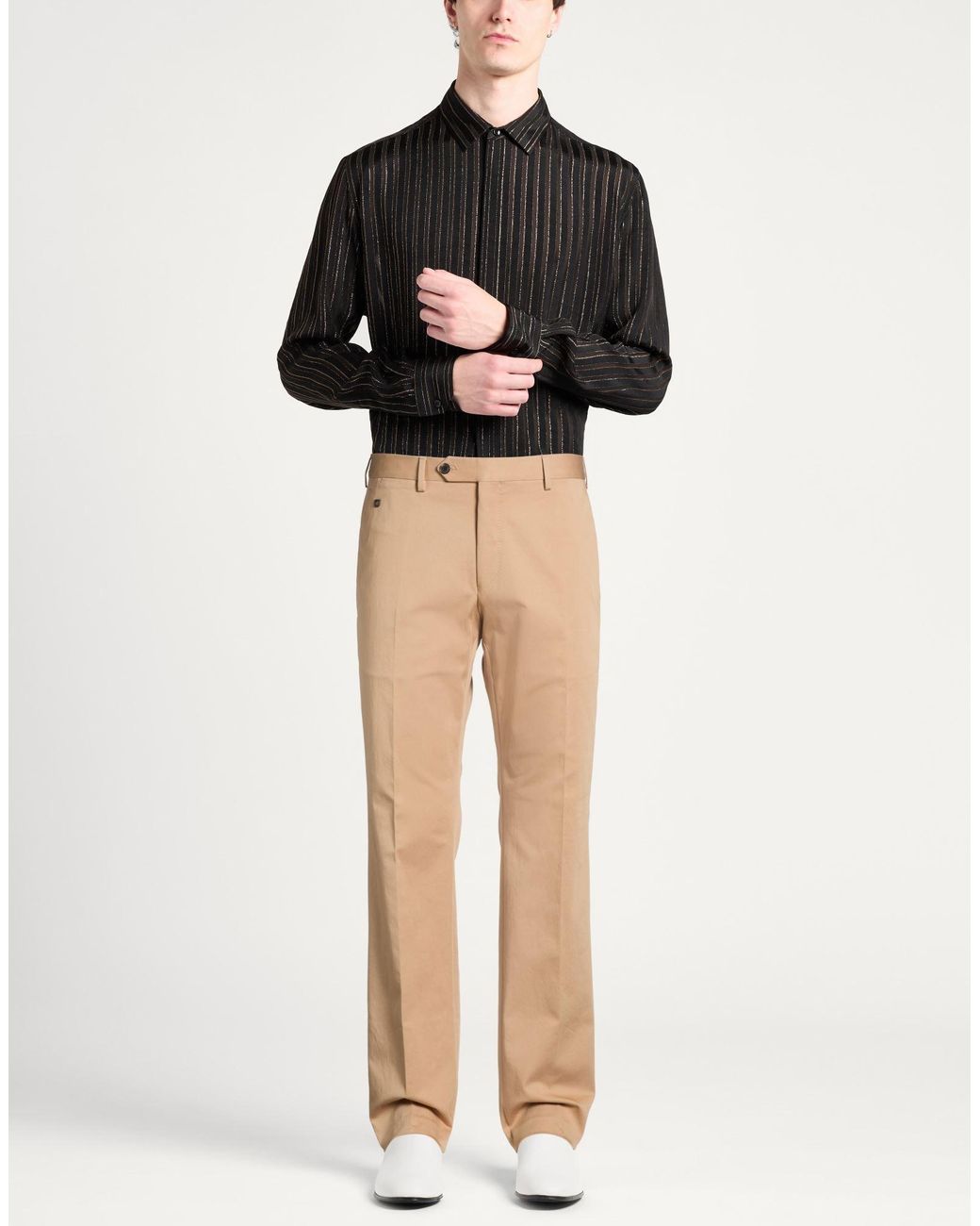 Ferragamo Natural Pants Cotton, Elastane for men