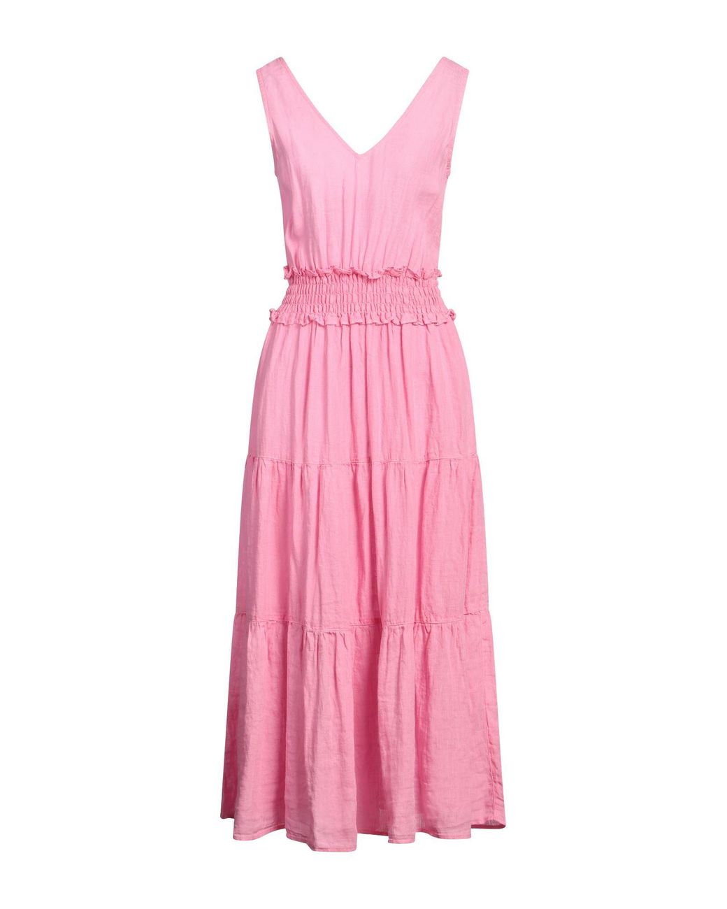 120% Lino Pink Midi Dress