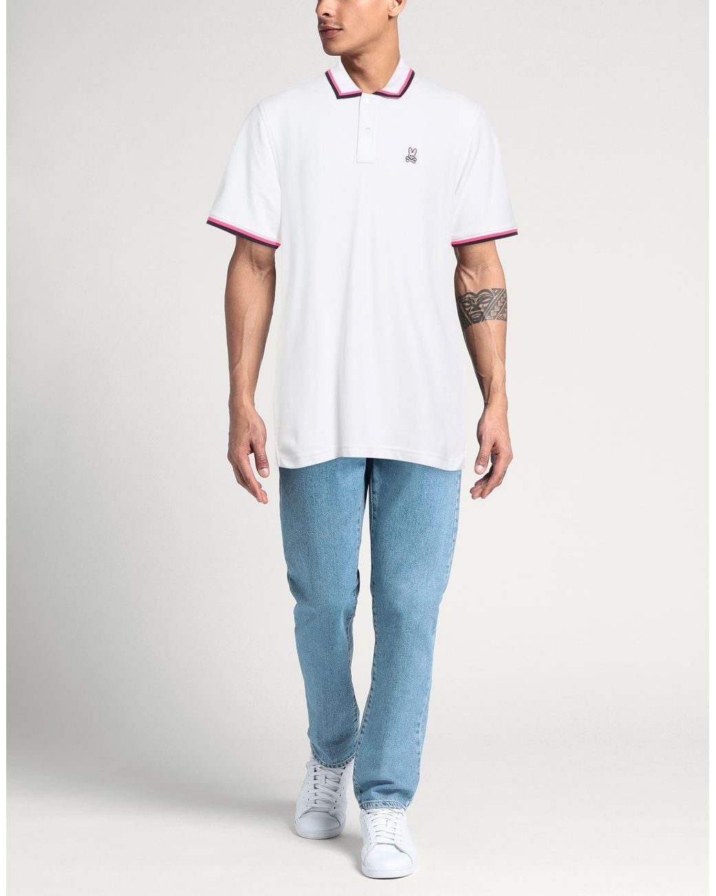 Psycho Bunny White Polo Shirt for men