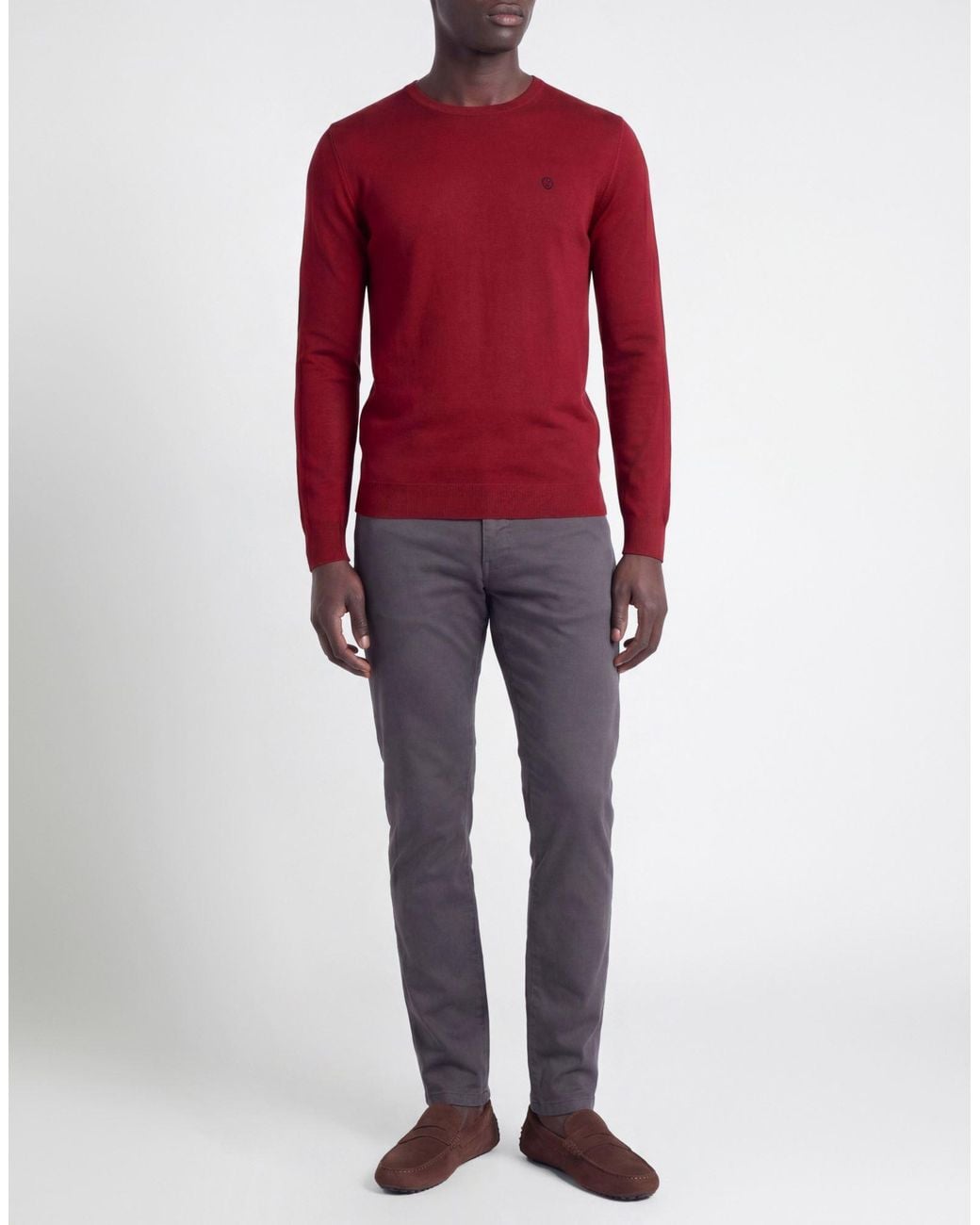 Jeckerson Red Burgundy Sweater Merino Wool for men