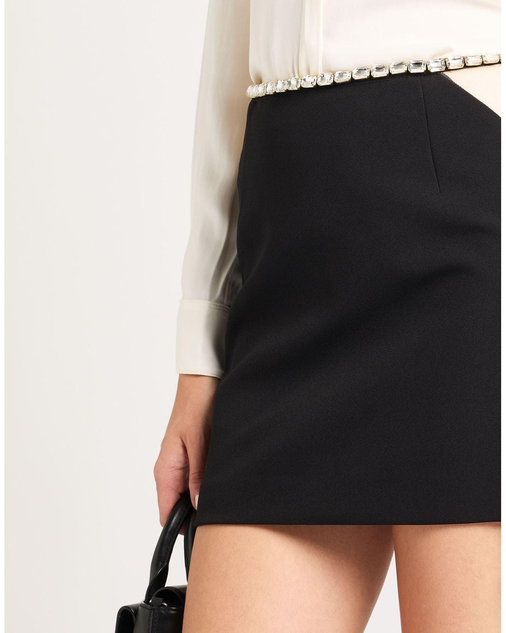 Sandro Black Mini Skirt Polyester, Elastane