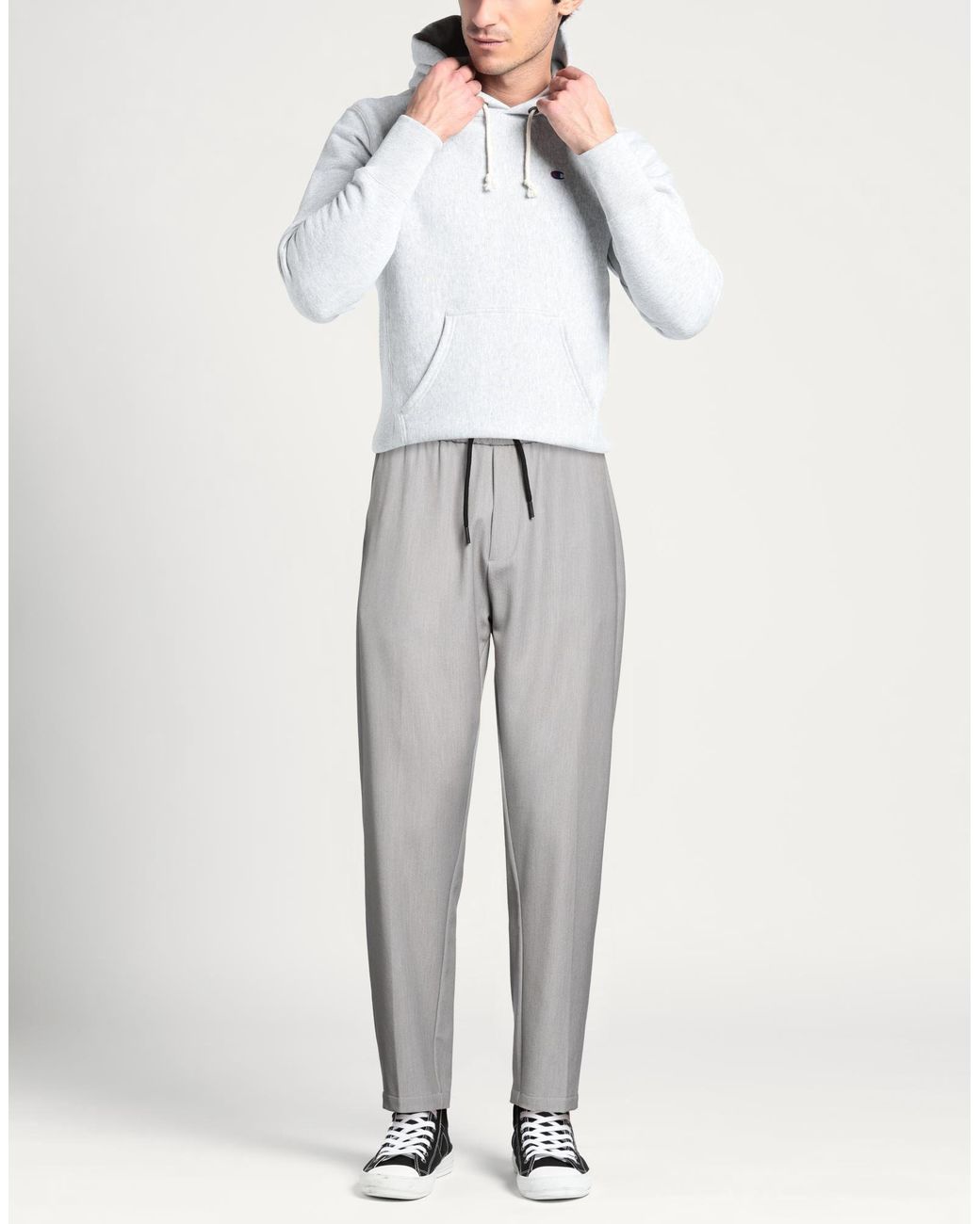 OVER/D Gray Pants Polyester, Viscose, Elastane for men