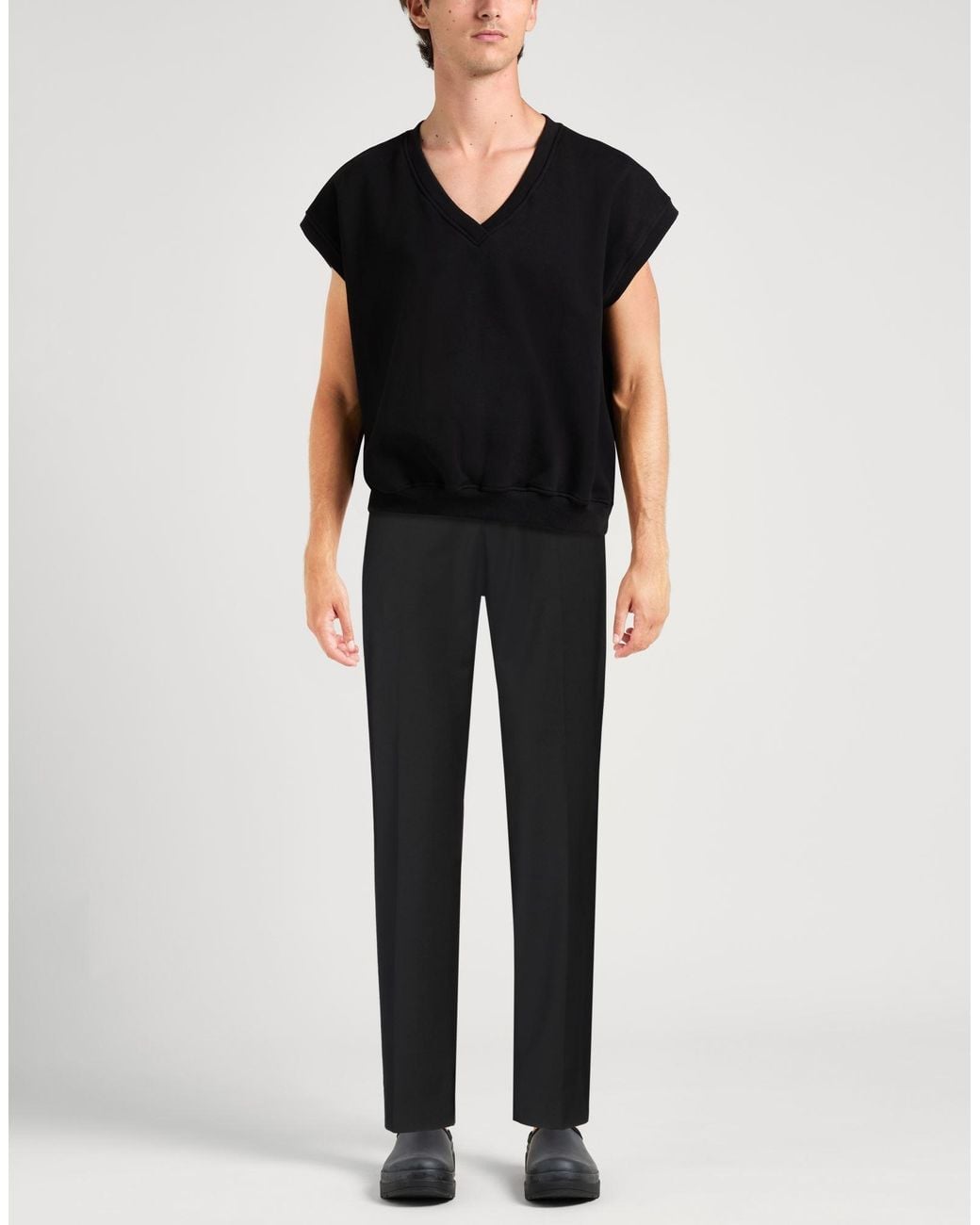 Liu Jo Black Pants Polyester, Virgin Wool, Elastane for men