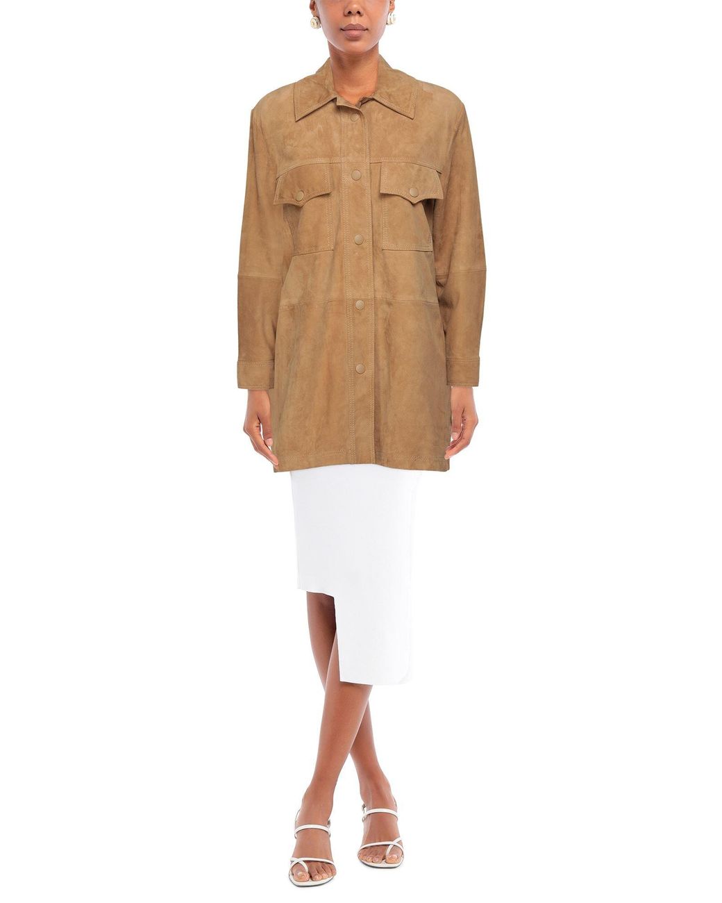 Alberta Ferretti Natural Camel Shirt Goat Skin