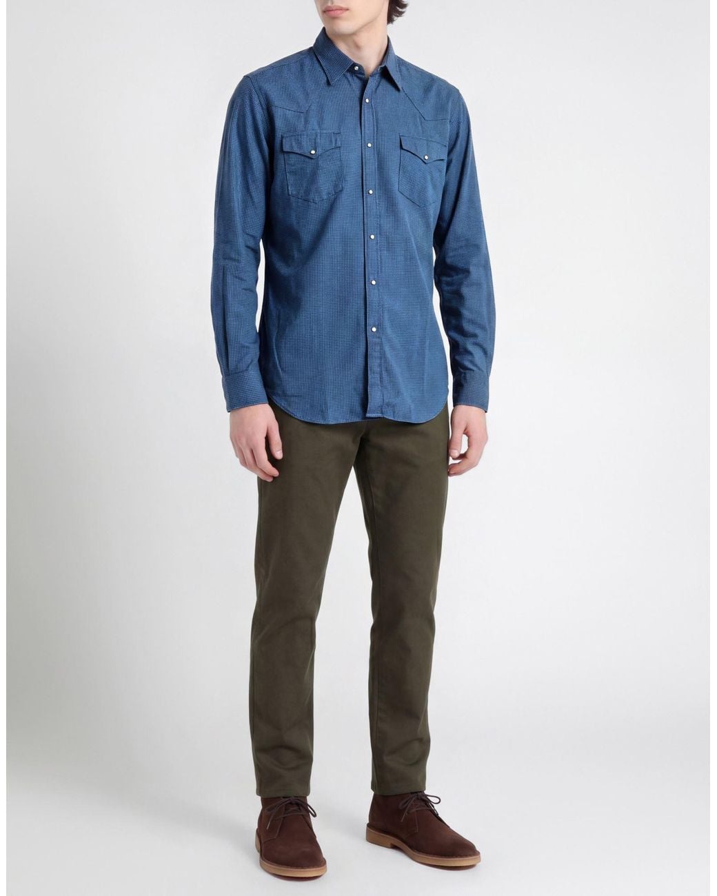 ALEX INGH Blue Shirt Cotton for men