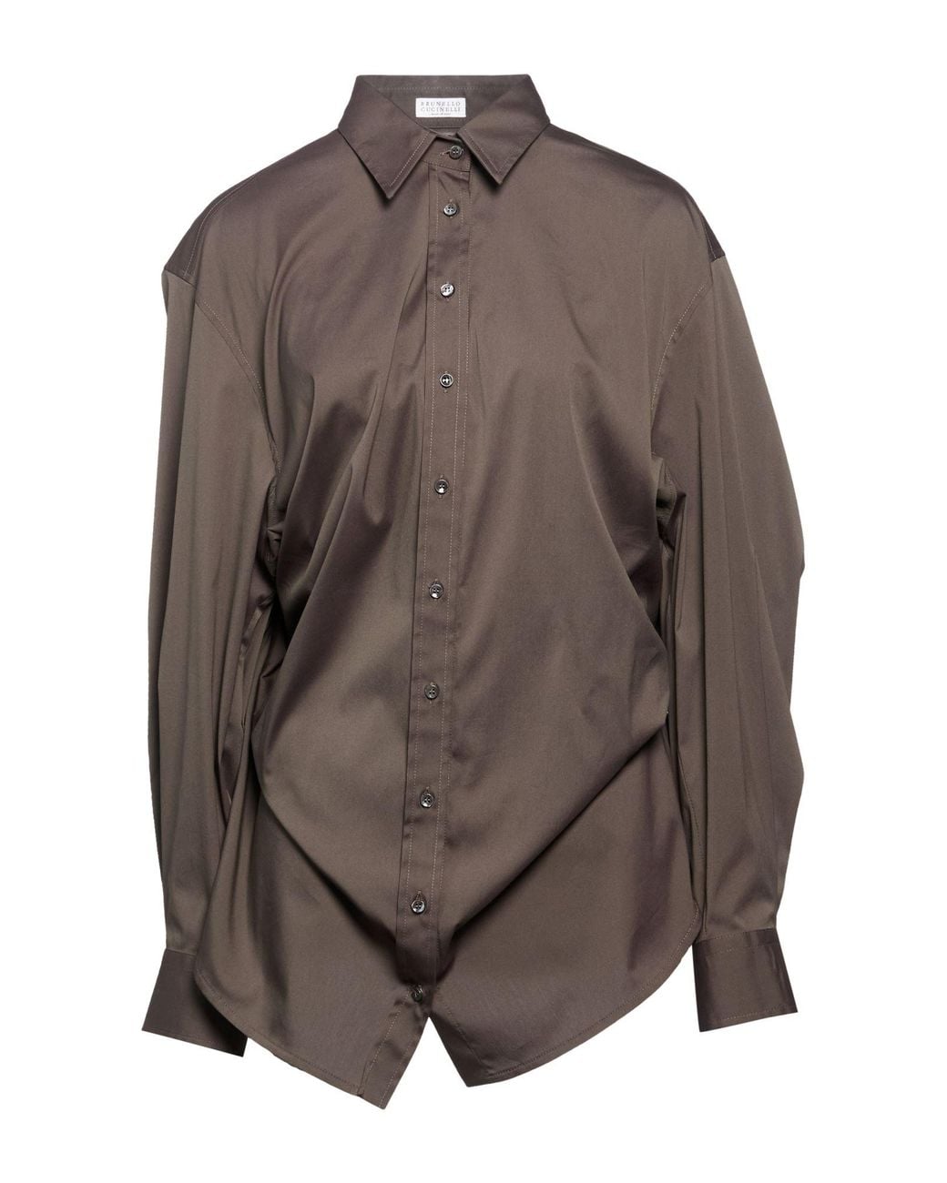 Brunello Cucinelli Brown Shirt Cotton, Polyamide, Elastane