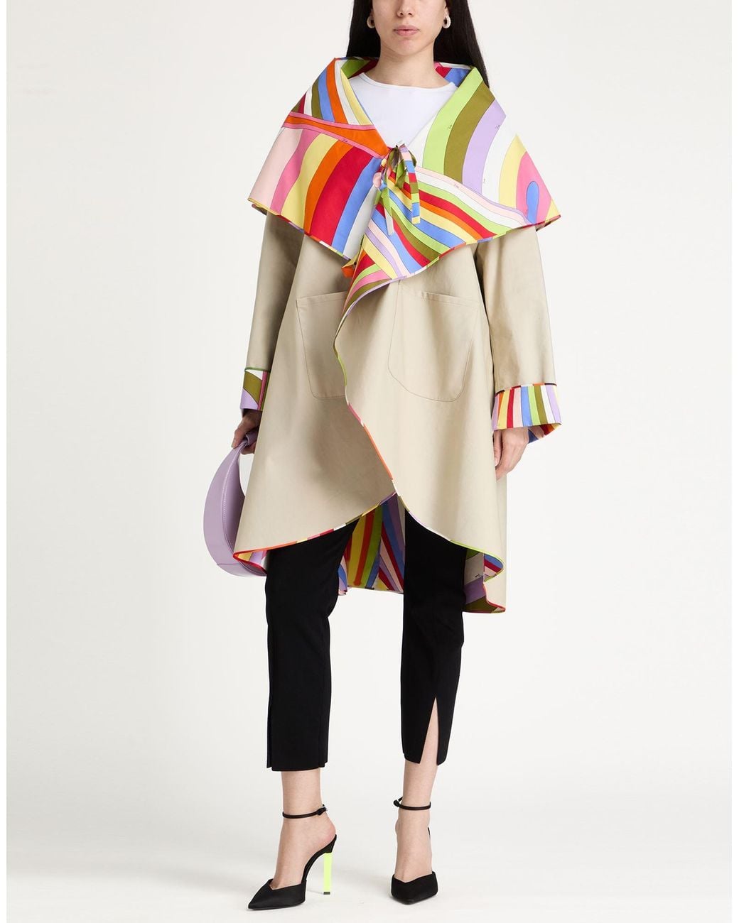 Emilio Pucci White Overcoat & Trench Coat Cotton