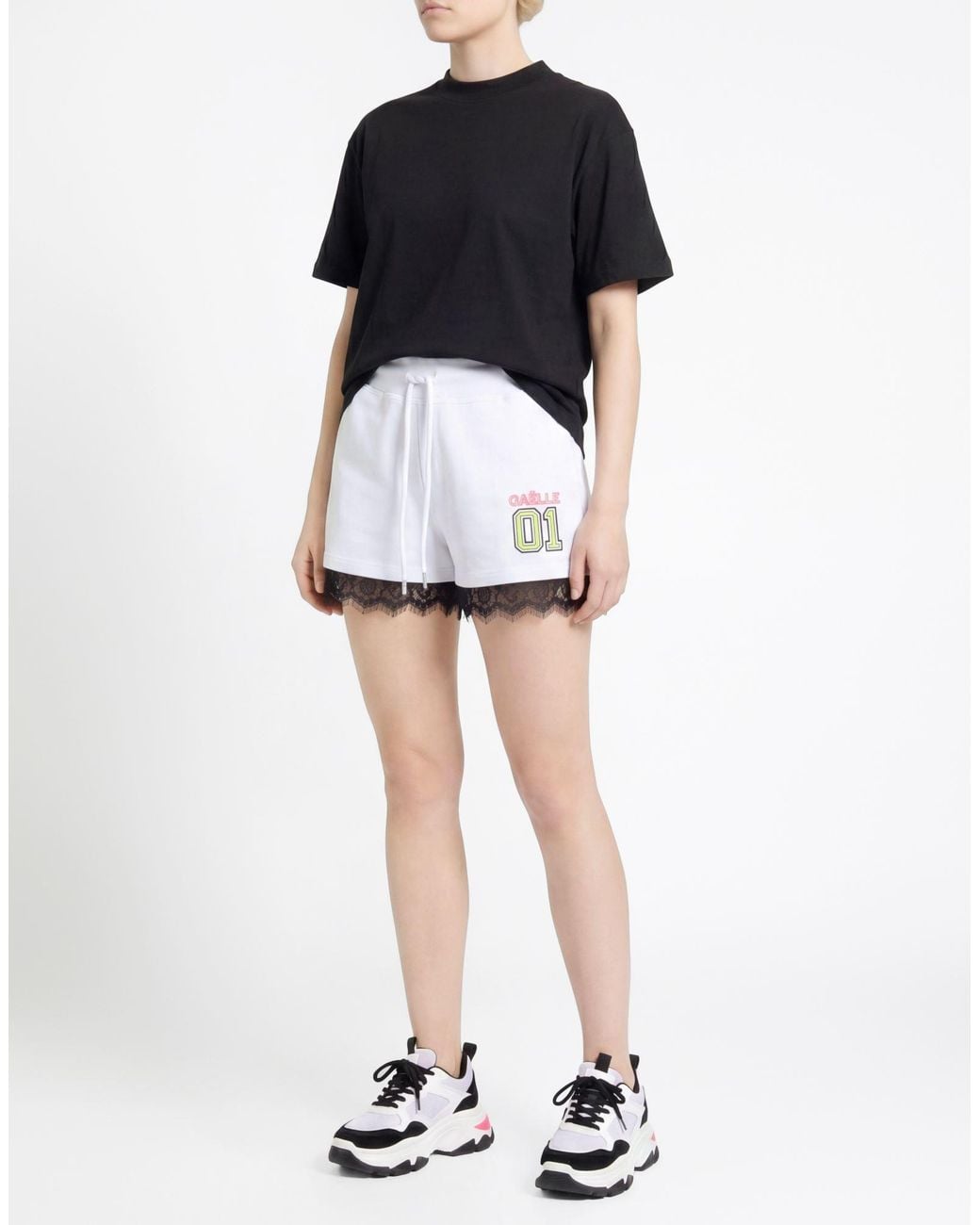 Gaelle Paris White Shorts & Bermuda Shorts Cotton, Polyester
