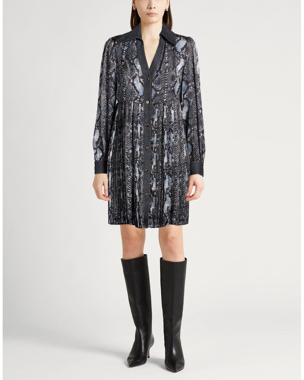 Liu Jo Gray Mini Dress Polyester