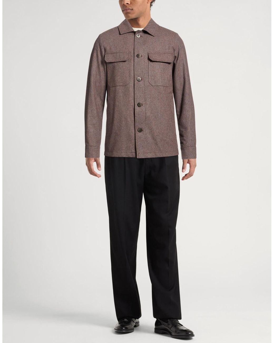 AT.P.CO Brown Jacket Polyester, Viscose, Wool for men