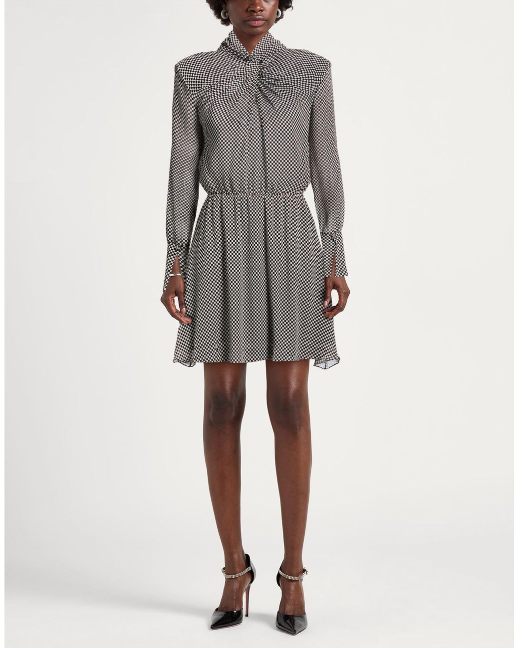 Patrizia Pepe Gray Mini Dress Polyester