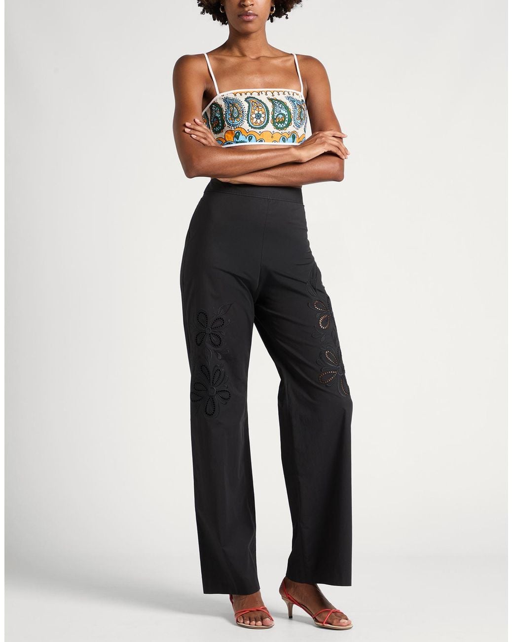 Boutique Moschino Black Pants Cotton, Elastane