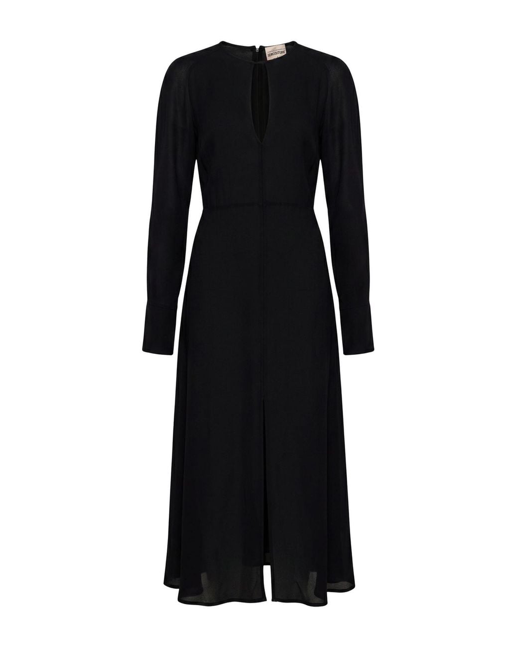Semicouture Black Midi Dress Viscose